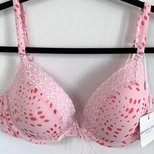 NWT Pleasure State White Label Zephyr Tangerine Contour Plunge Bra Size: 34D